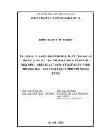 Tác động của Hiệp định Thương mại tự do ASEAN  Trung Quốc (ACFTA) tới hoạt động nhập khẩu máy móc, thiết bị xây dựng của công ty TNHH Thương mại – Xuất nhập khẩu thiết bị Trung Hưng