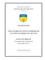 Luận văn Thạc sĩ Quản trị kinh doanh: Nâng cao hiệu quả sản xuất kinh doanh của Công ty cổ phần CNG Việt Nam