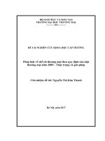 Đề tài nghiên cứu khoa học cấp trường pháp luật về chế tài thương mại theo quy định của luật thương mại năm 2005   thực trạng và giải pháp 