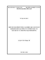 Tài liệu luận văn MỘT SỐ GIẢI PHÁP NÂNG CAO HIỆU QUẢ SẢN XUẤT KINH DOANH