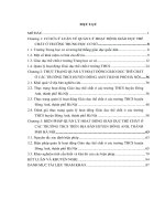 Quản lý hoạt động giáo dục thể chất ở các trường trung học cơ sở huyện đông anh thành phố hà nội 