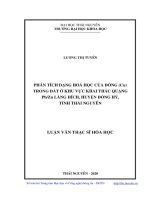 Phân tích dạng hóa học của đồng cu trong đất ở khu vực khai thác quặng pb zn làng hích huyện đồng hỷ tỉnh thái nguyên 