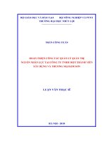 Tài liệu luận văn HOÀN THIỆN CÔNG TÁC QUẢN LÝ QUẢN TRỊ NGUỒN NHÂN LỰC TẠI CÔNG TY TNHH