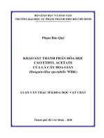 Khảo sát thành phần hóa học cao ethylacetate của lá cây hoa giấy bougainvillea spectabilis willd 