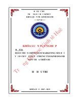 Khóa luận tốt nghiệp Quản trị kinh doanh: Hoàn thiện chính sách marketing mix đối với dịch vụ FTTx tại trung tâm kinh doanh VNPT Thừa Thiên Huế