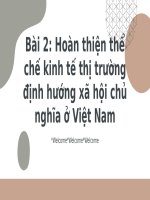 Hoàn thiện thể chế kinh tế thị trường định hướng xã hội chủ nghĩa ở Việt Nam