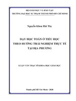 Dạy học toán ở tiểu học theo hướng trải nghiệm thực tế tại địa phương 