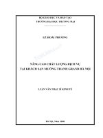 Luận văn thạc sĩ kinh tế nâng cao chất lượng dịch vụ tại khách sạn mường thanh grand hà nội 