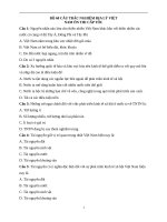 Bộ câu hỏi trắc nghiệm Địa lý Việt Nam ôn thi cấp tốc