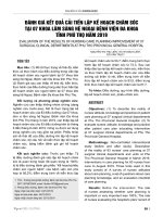 Đánh giá kết quả cải tiến lập kế hoạch chăm sóc tại 07 khoa Lâm sàng hệ Ngoại Bệnh viện Đa khoa tỉnh Phú Thọ năm 2019