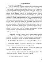 (Sáng kiến kinh nghiệm) a number of measures to help the fifth form students of dong tien b primary school confidently practise english through songs and chants 