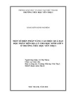 (Sáng kiến kinh nghiệm) một số biện pháp nâng cao hiệu quả dạy học phân môn địa lí cho học sinh lớp 5 ở trường tiểu học yên thọ 1 