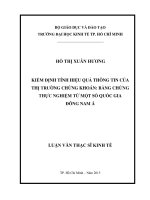 Tài liệu luận văn Kiểm Định Hiệu Quả Thông Tin Của Thị Trường Chứng Khoán