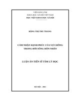 Cảm nhận hạnh phúc của vợ chồng trong đời sống hôn nhân 