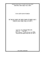 (Sáng kiến kinh nghiệm) sử dụng một số trò chơi trong dạy học địa lý lớp 5 ở trường tiểu học nga tiến  