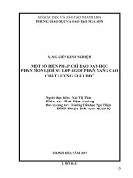 (Sáng kiến kinh nghiệm) một số biện pháp chỉ đạo dạy học phân môn lịch sử lớp 4 góp phần nâng cao chất lượng giáo dục 
