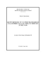Tài liệu luận văn Quyết Định Đầu Tư Và Tính Thanh Khoản Của Cổ Phiếu