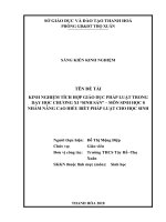 (Sáng kiến kinh nghiệm) tích hợp giáo dục pháp luật trong dạy học chương XI sinh sản  môn sinh học 8 nhằm nâng cao hiểu biết pháp luật cho học sinh  
