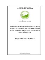 Luận văn thạc sĩ nghiên cứu một số đặc điểm của bệnh do leucocytozoon SPP  gây ra ở gà thả vườn tại tỉnh lạng sơn và thử nghiệm phác đồ điều trị​ 