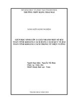 (Sáng kiến kinh nghiệm) giúp học sinh lớp 11 giải nhanh một số bài toán tính khoảng cách bằng cách quy về bài toán tính khoảng cách trong tứ diện vuông  