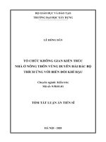 Tóm tắt luận án Tiến sĩ Kiến trúc: Tổ chức không gian kiến trúc nhà ở nông thôn vùng Duyên hải Bắc Bộ thích ứng với biến đổi khí hậu