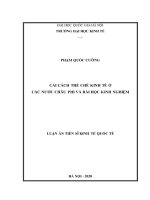 Luận án tiến sĩ cải cách thể chế kinh tế ở các nước châu phi và bài học kinh nghiệm 