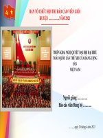 TRIỂN KHAI NGHỊ QUYẾT ĐẠI HỘI ĐẠI BIỂU TOÀN QUỐC LẦN THỨ XIII CỦA ĐẢNG CỘNG SẢN VIỆT NAM