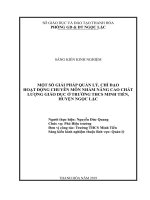 (Sáng kiến kinh nghiệm) một số giải pháp quản lý, chỉ đạo hoạt động chuyên môn nhằm nâng cao chất lượng giáo dục ở trường THCS minh tiến, huyện ngọc lặc 