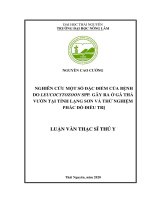 Nghiên cứu một số đặc điểm của bệnh do leucocytozoon SPP  gây ra ở gà thả vườn tại tỉnh lạng sơn và thử nghiệm phác đồ điều trị​ 