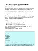 TIP ON WRITING AN APPLICATION LETTER B2 FCE