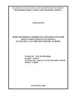 (Sáng kiến kinh nghiệm) some methods in improving speaking english skills for students in grade 6at nguyen van troi secondary school 