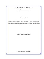 Luận văn thạc sĩ các yếu tố ảnh hưởng đến ý định mua lại của người tiêu dùng khi mua hàng qua mạng internet 
