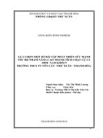 (Sáng kiến kinh nghiệm) lựa chọn một số bài tập phát triển sức mạnh tốc độ nhằm năng cao thành tích chạy cự li 100m nam khối 9 trường THCS TT yên cát, huyện như xuân, tỉnh thanh hóa 