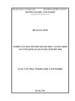 (Luận văn thạc sĩ) nghiên cứu bảo tồn một số loài thực vật quý hiếm tại vườn quốc gia xuân sơn, tỉnh phú thọ 