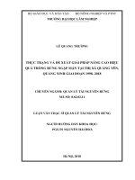 (Luận văn thạc sĩ) thực trạng và đề xuất giải pháp nâng cao hiệu quả trồng rừng ngập mặn tại thị xã quảng yên, quảng ninh giai đoạn 1998 2018​ 