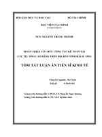 Hoàn thiện tổ chức công tác kế toán tại các trường cao đẳng trên địa bàn tỉnh hải dương 