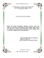 (Sáng kiến kinh nghiệm) những bất cập trong giảng dạy và việc lựa chọn một số bài tập nhằm phát triển thể lực môn cầu lông cho học sinh THPT 