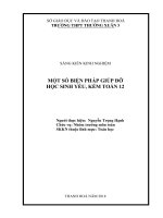 (Sáng kiến kinh nghiệm) một số biện pháp giúp đỡ học sinh yếu kém toán 12 