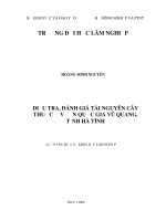 (Luận văn thạc sĩ) điều tra, đánh giá tài nguyên cây thuốc ở vườn quốc gia vũ quang, tỉnh hà tĩnh 