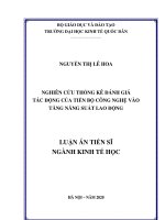 Nghiên cứu thống kê đánh giá tác động của tiến bộ công nghệ vào tăng năng suất lao động 