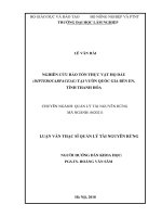 (Luận văn thạc sĩ) nghiên cứu bảo tồn thực vật họ dầu (dipterocarpaceae) tại vườn quốc gia bến en, tỉnh thanh hóa 