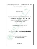 (Luận văn thạc sĩ) đánh giá tình hình thực hiện quy hoạch, kế hoạch sử dụng đất trên địa bàn huyện mỹ đức, thành phố hà nội giai đoạn 2011   2020​ 