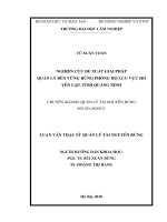 (Luận văn thạc sĩ) nghiên cứu đề xuất giải pháp quản lý bền vững rừng phòng hộ lưu vực hồ yên lập, tỉnh quảng ninh 