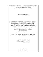 (Luận văn thạc sĩ) nghiên cứu thực trạng chuyển quyền sử dụng đất tại huyện chương mỹ, thành phố hà nội giai đoạn 2015 2018​ 