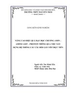 (Sáng kiến kinh nghiệm) nâng cao hiệu quả dạy học chương amin – amino axit – protein thông qua việc xây dựng hệ thống các câu hỏi gắn với thực tiễn 