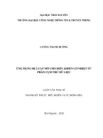 Ứng dụng hệ luật mờ cho điều khiển lò nhiệt từ phân cụm trừ dữ liệu 