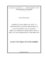 (Luận văn thạc sĩ) nghiên cứu đặc điểm cấu trúc và sinh trưởng của rừng trồng keo lai (trên các nhóm đất trồng khác nhau ở khu vực huyện định quán, tỉnh đồng nai​ 