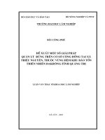 (Luận văn thạc sĩ) đề xuất một số giải pháp quản lý rừng trên cơ sở cộng đồng tại xã triệu nguyên, thuộc vùng đệm khu bảo tồn thiên nhiên đakrông tỉnh quảng trị​ 
