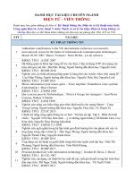 DANH MỤC TÀI LIỆU CHUYÊN NGÀNHĐIỆN TỬ - VIỄN THÔNG