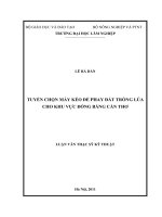 (Luận văn thạc sĩ) tuyển chọn máy kéo để phay đất trồng lúa cho khu vực đồng bằng cần thơ 